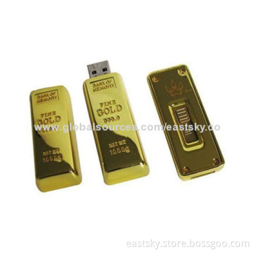Goldbar Style USB Flash Drive, Up to 32GB Memory Capacity, No Driver Needed